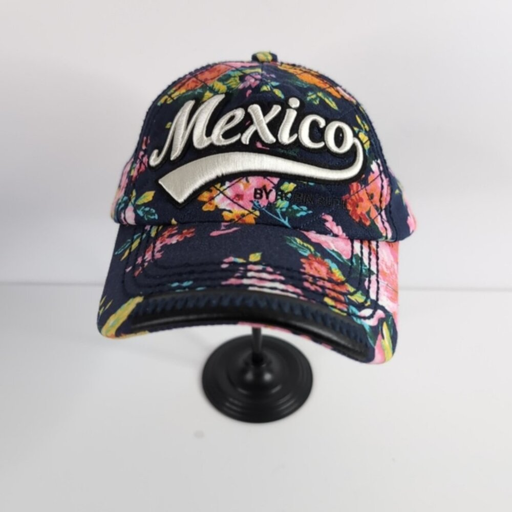 Robin Ruth Mexico Embroidered Cap Floral Pattern Bold Adjustable Fit Snapback - Picture 5 of 9